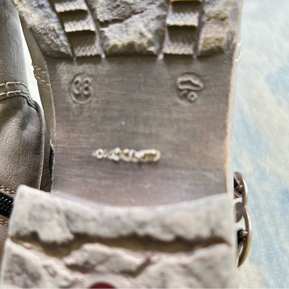 RIEKER PEGGY 98 DIESEL SUEDE LEATHER STUDDED MOTO ANKLE BOOTS SIZE 8 - Picture 7 of 15